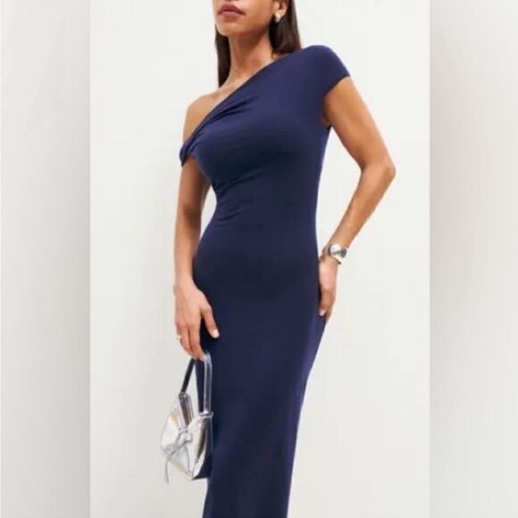 Reformation Tilda Dress in Navy XS NEW - Picture 4 of 7